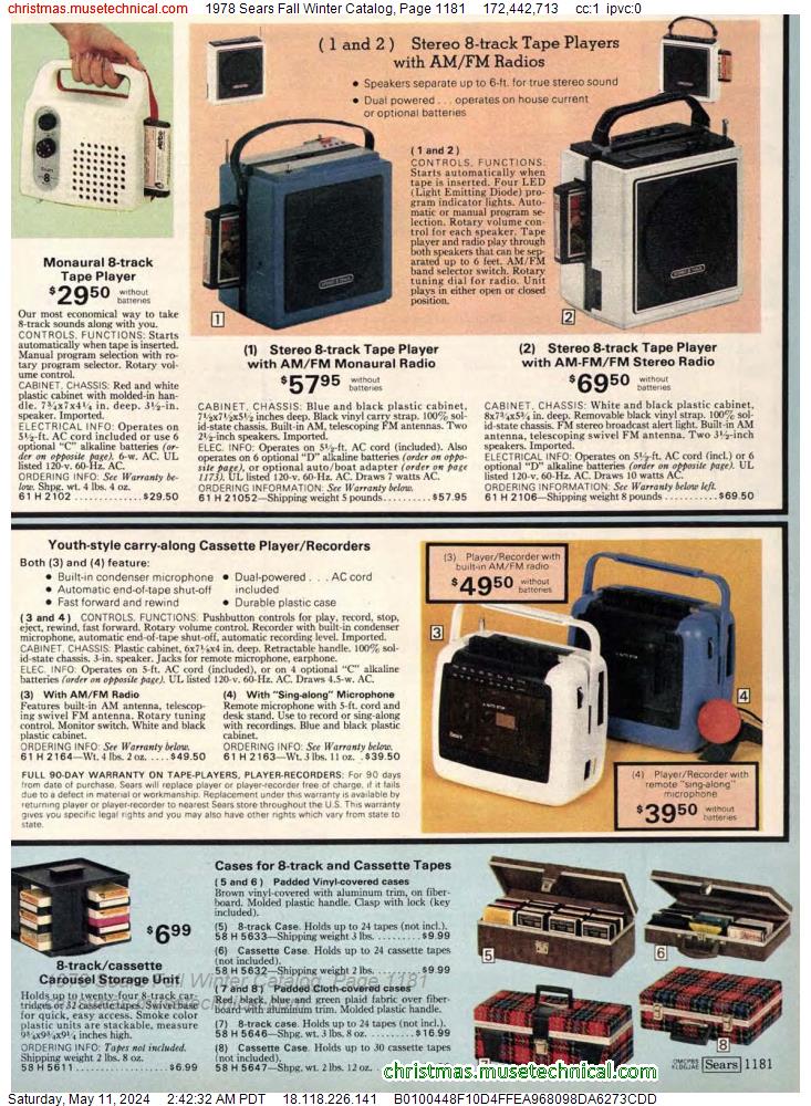 1978 Sears Fall Winter Catalog, Page 1181
