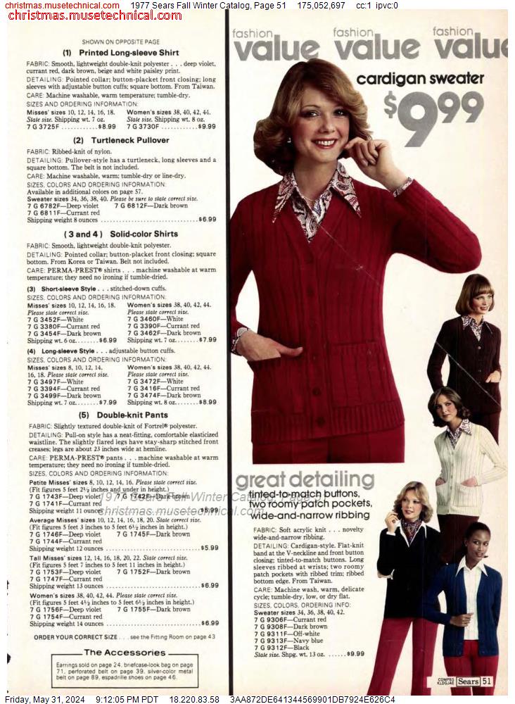 1977 Sears Fall Winter Catalog, Page 51