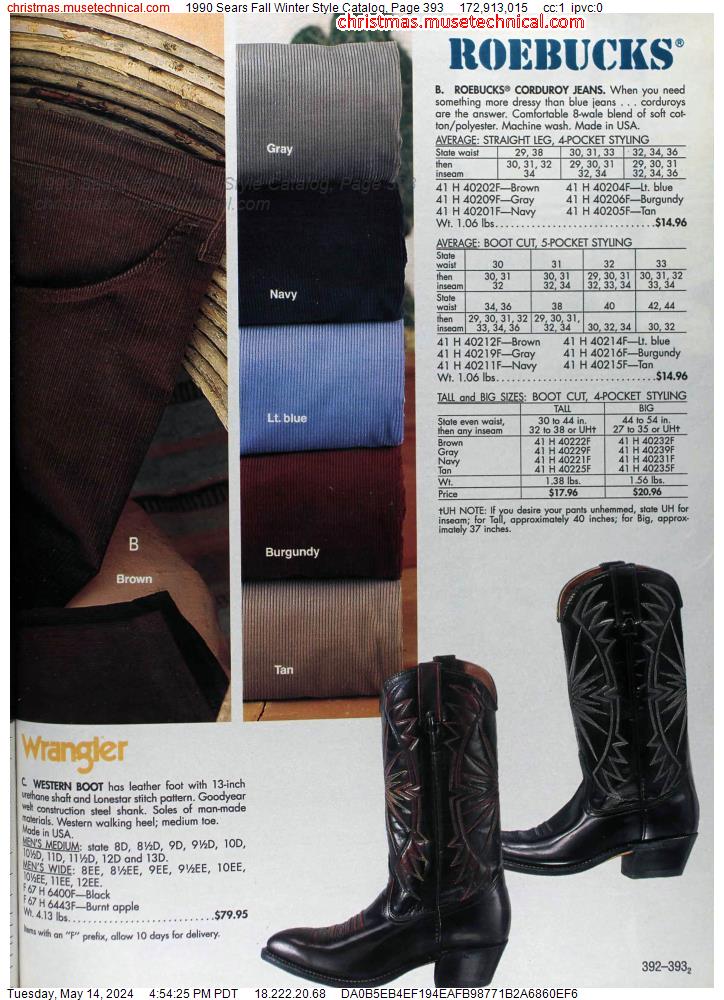 1990 Sears Fall Winter Style Catalog, Page 393