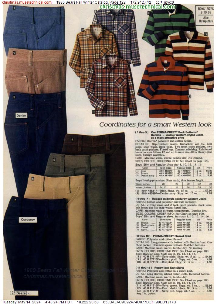 1980 Sears Fall Winter Catalog, Page 122