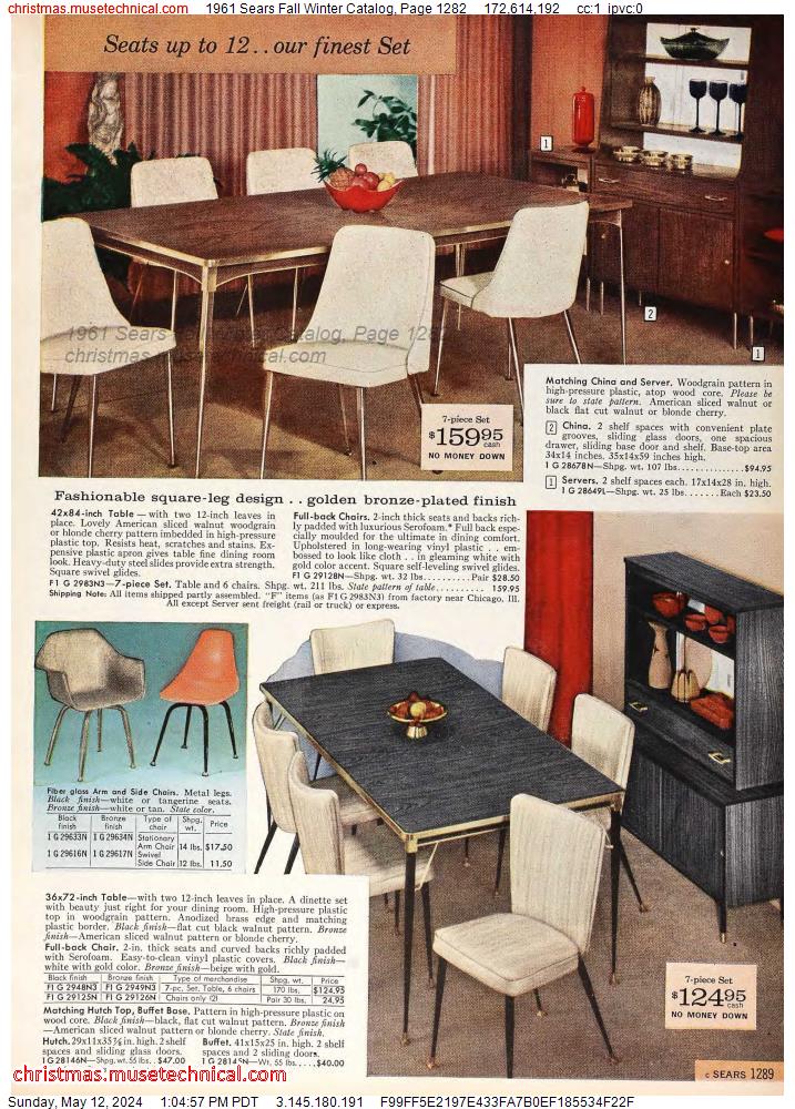 1961 Sears Fall Winter Catalog, Page 1282