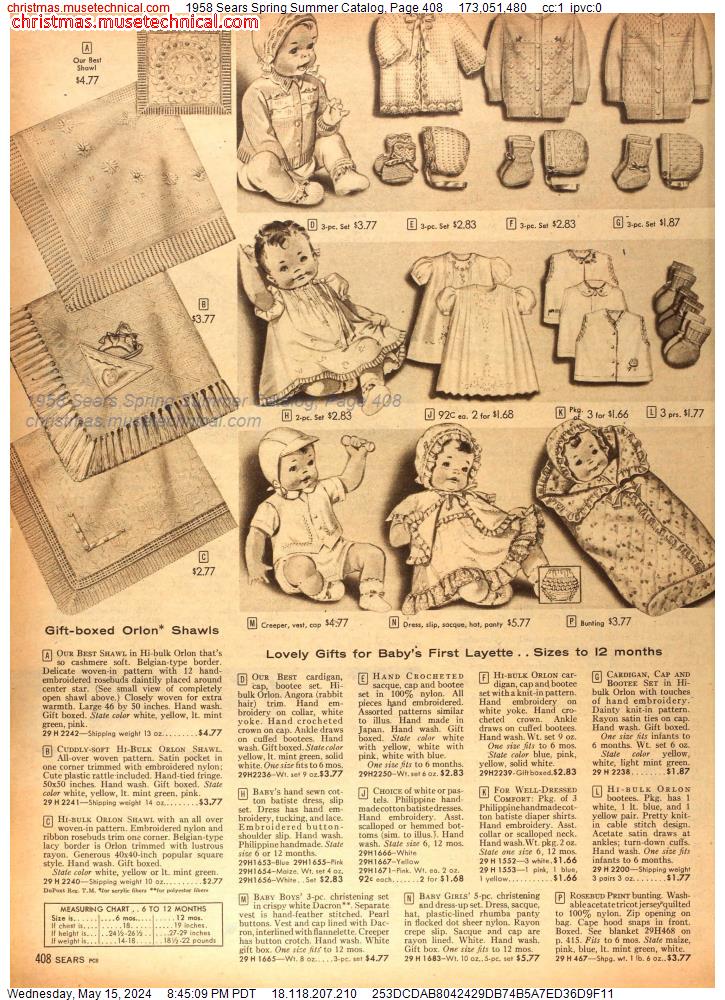 1958 Sears Spring Summer Catalog, Page 408