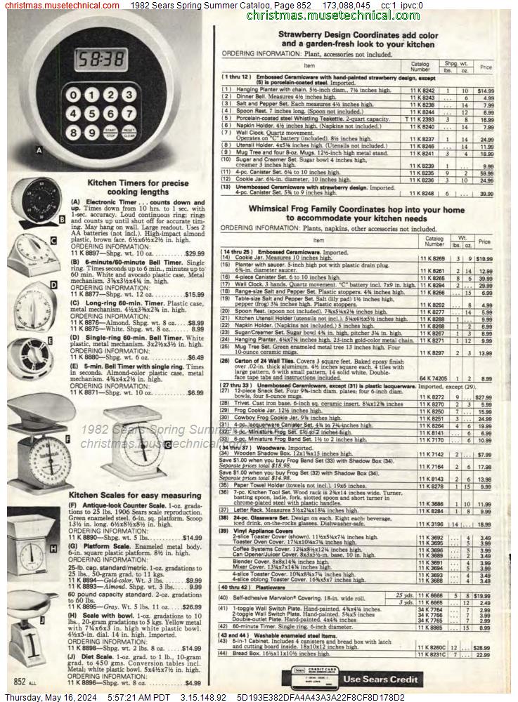 1982 Sears Spring Summer Catalog, Page 852