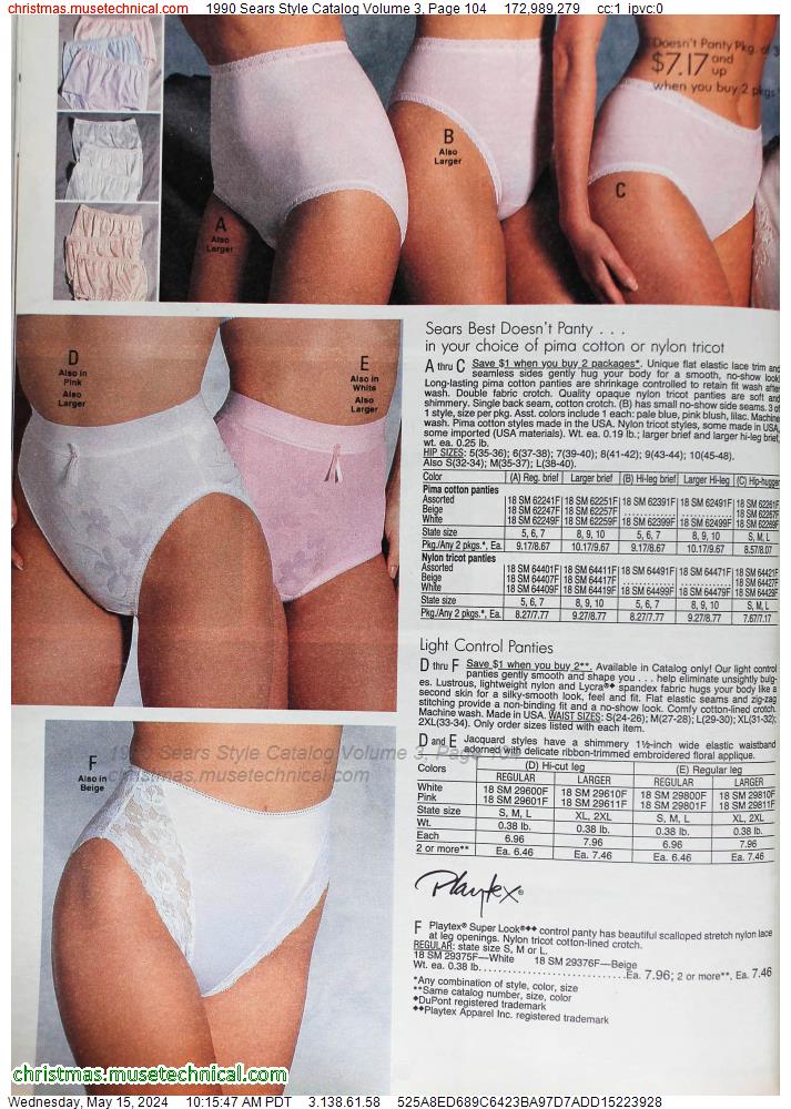1990 Sears Style Catalog Volume 3, Page 104