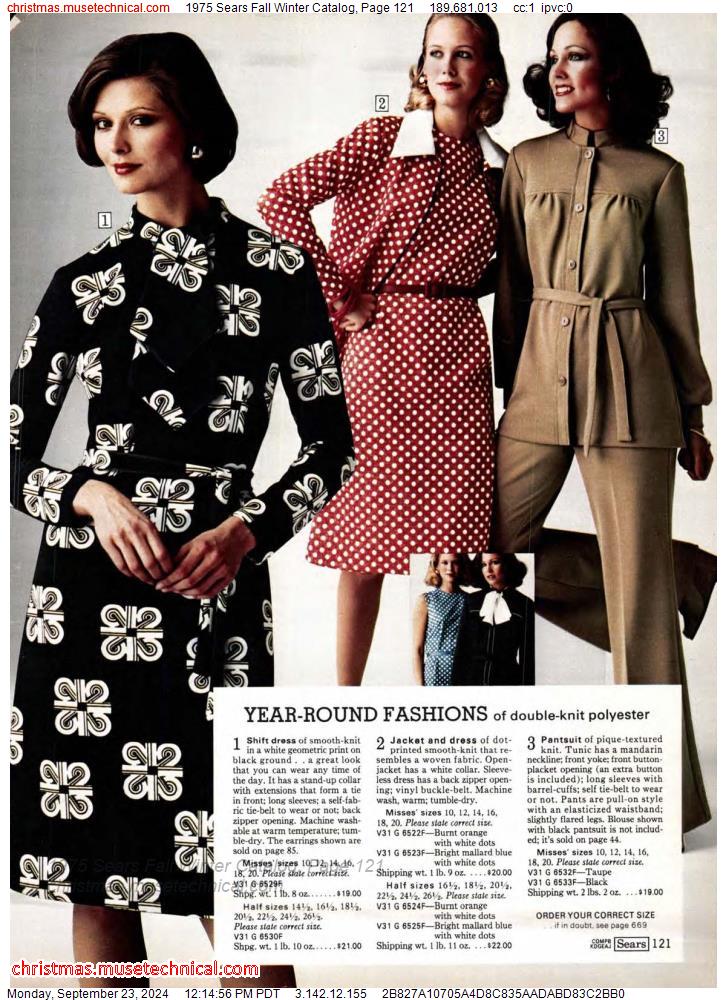 1975 Sears Fall Winter Catalog, Page 121