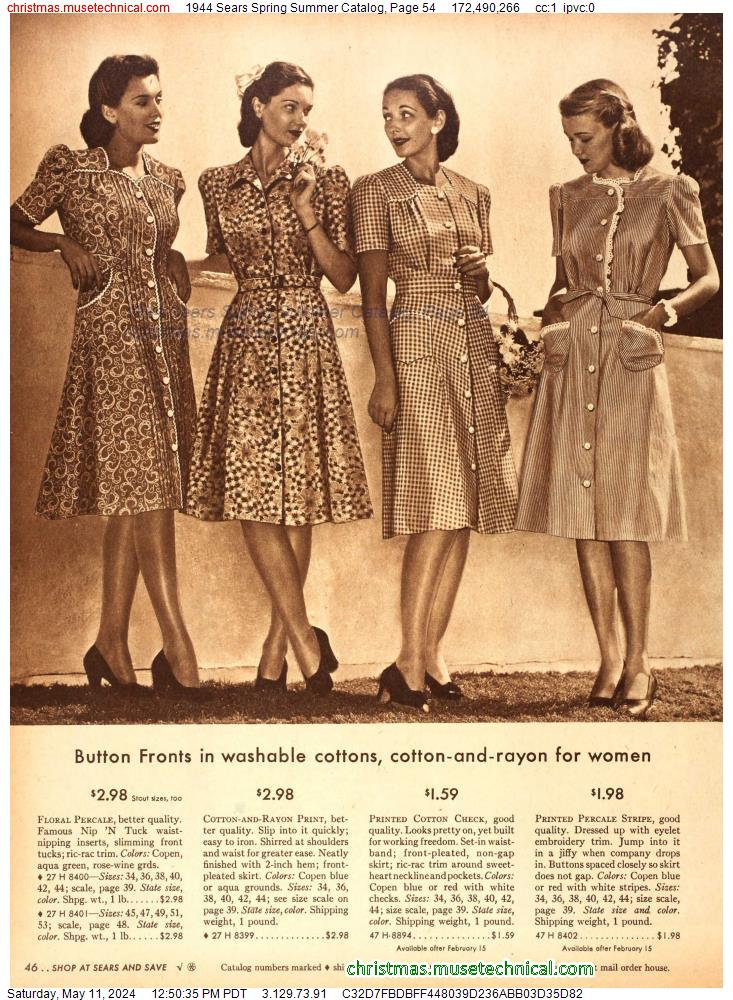 1944 Sears Spring Summer Catalog, Page 54