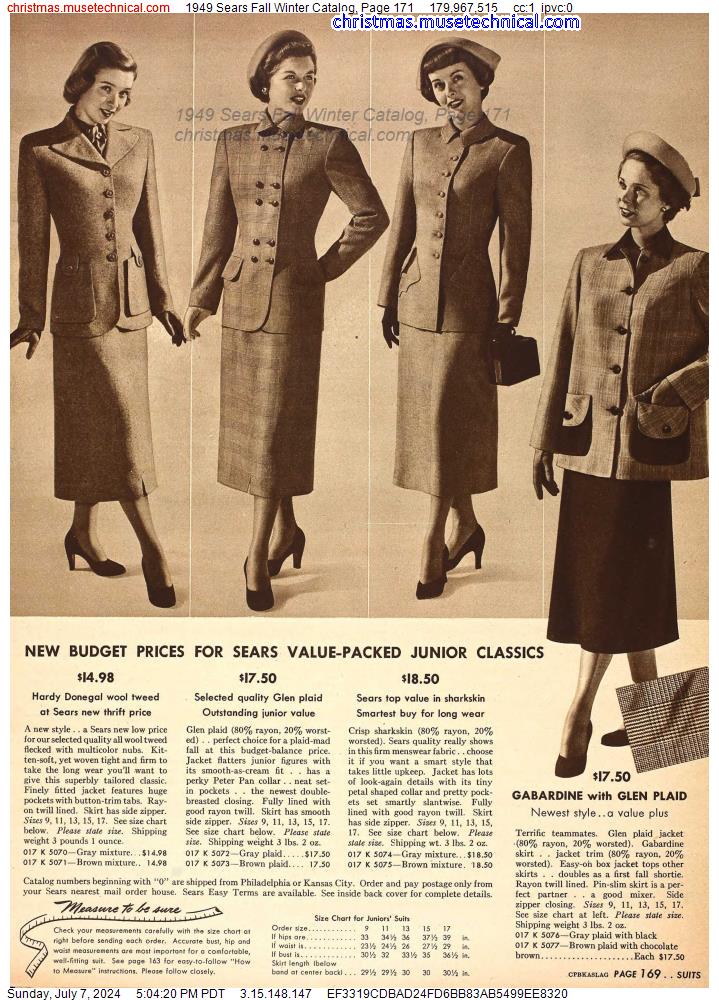 1949 Sears Fall Winter Catalog, Page 171