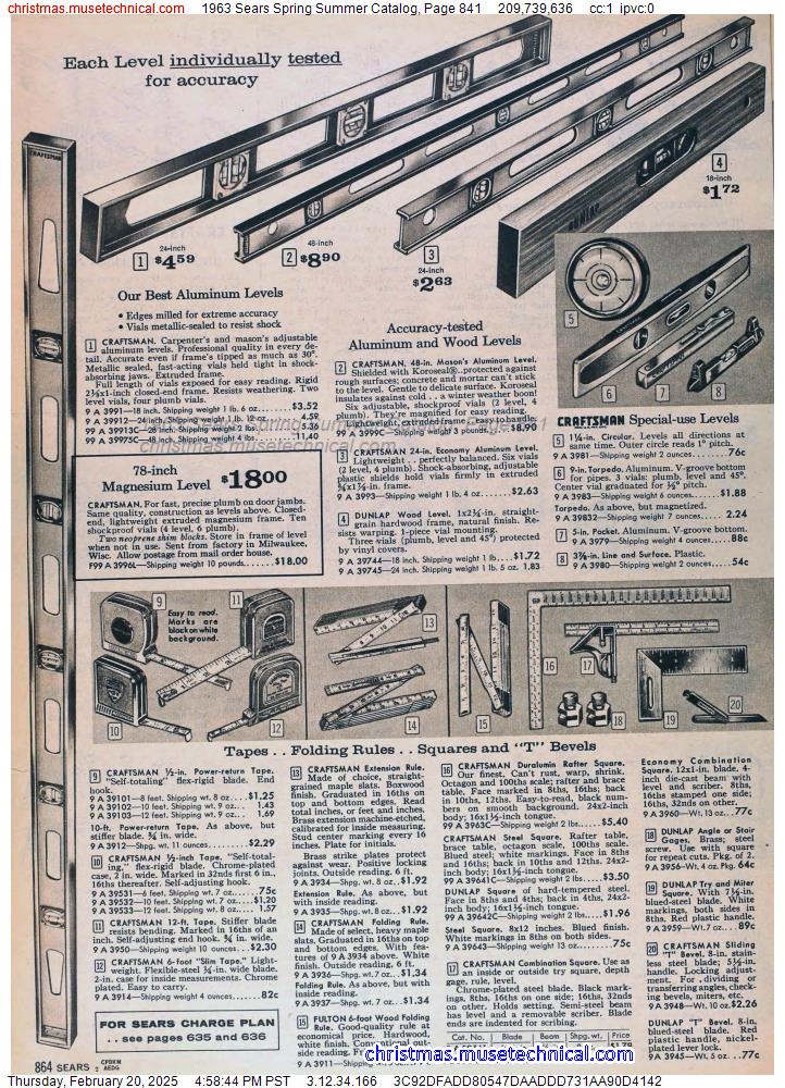 1963 Sears Spring Summer Catalog, Page 841