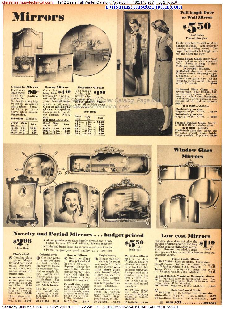 1942 Sears Fall Winter Catalog, Page 834