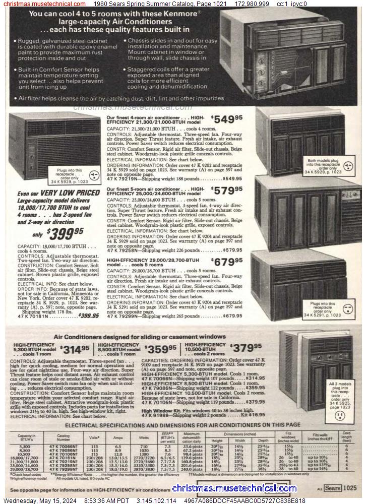 1980 Sears Spring Summer Catalog, Page 1021