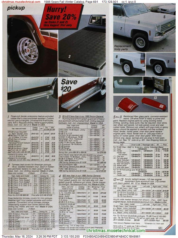1986 Sears Fall Winter Catalog, Page 691