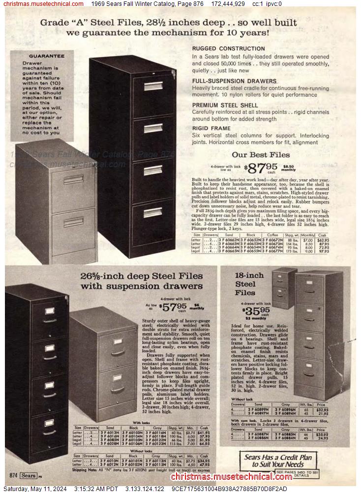 1969 Sears Fall Winter Catalog, Page 876