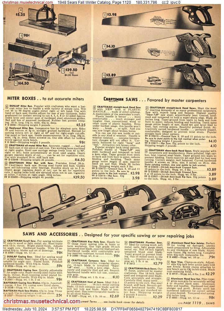 1948 Sears Fall Winter Catalog, Page 1120