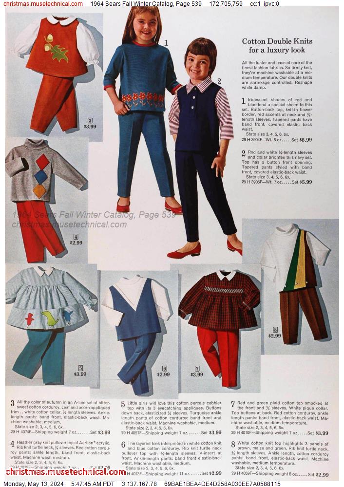 1964 Sears Fall Winter Catalog, Page 539