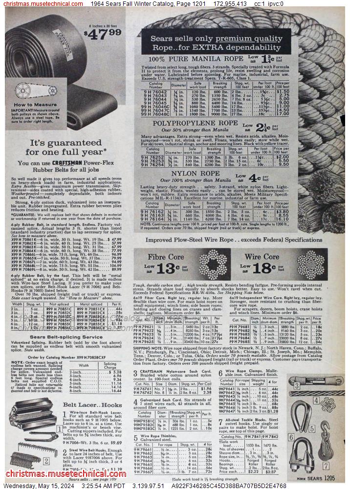 1964 Sears Fall Winter Catalog, Page 1201