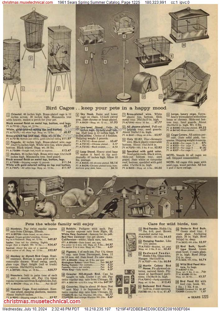 1961 Sears Spring Summer Catalog, Page 1225
