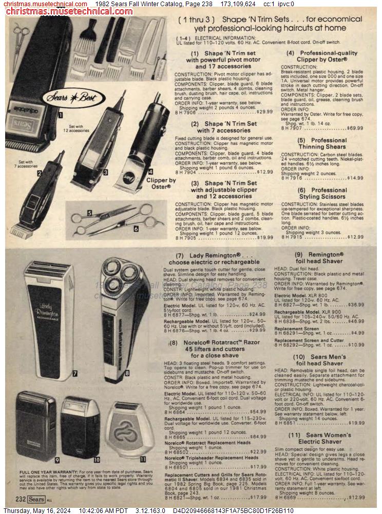 1982 Sears Fall Winter Catalog, Page 238