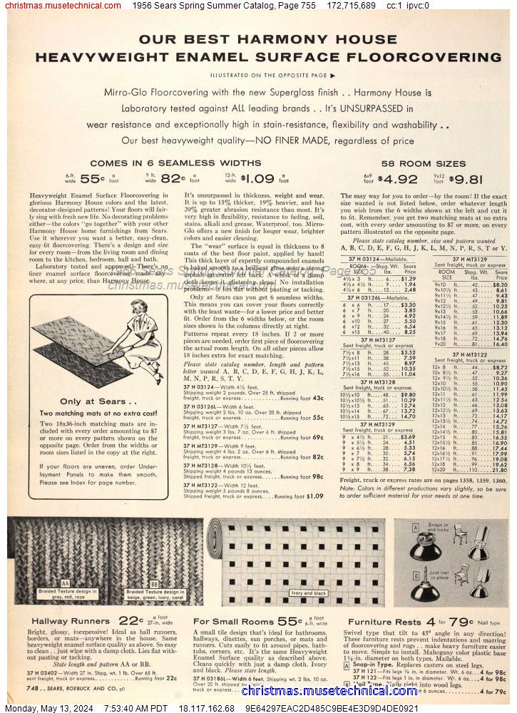1956 Sears Spring Summer Catalog, Page 755