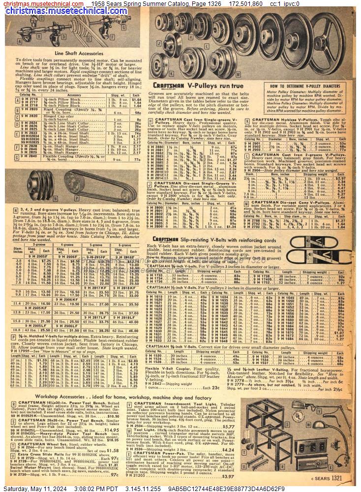 1958 Sears Spring Summer Catalog, Page 1326