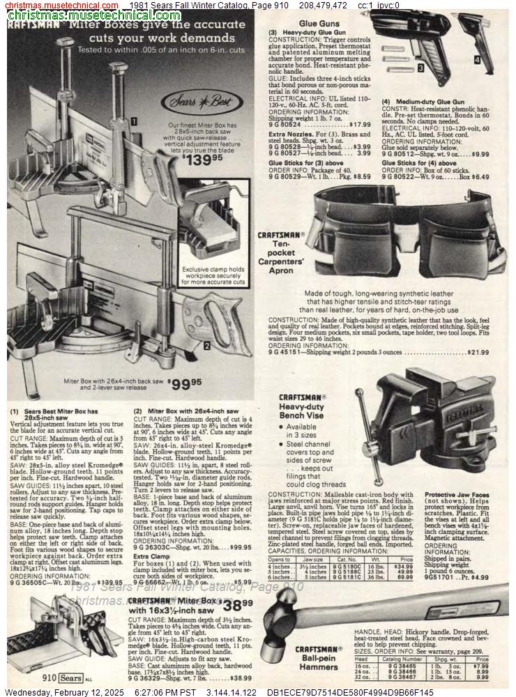 1981 Sears Fall Winter Catalog, Page 910