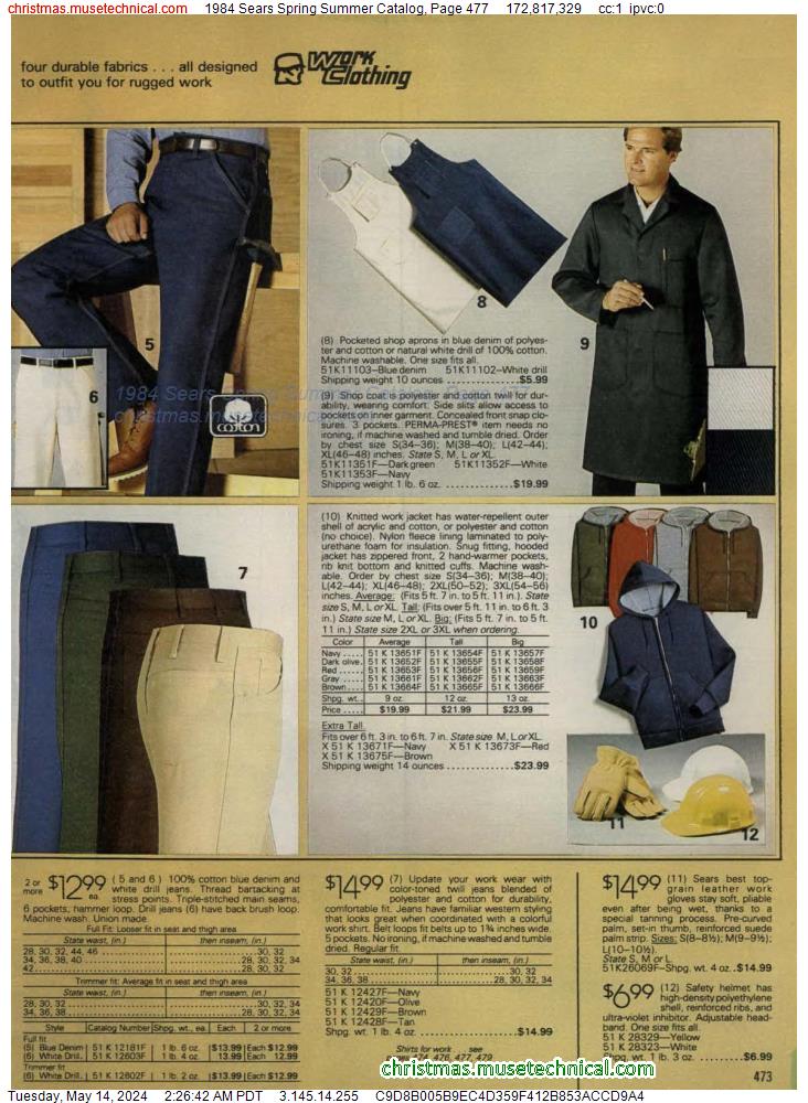 1984 Sears Spring Summer Catalog, Page 477