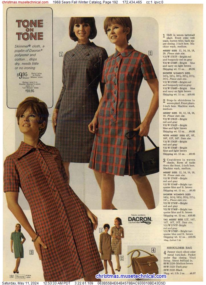 1968 Sears Fall Winter Catalog, Page 192