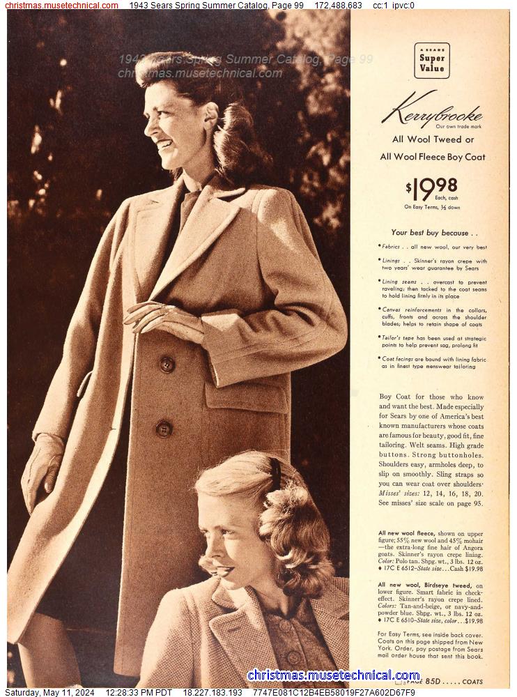 1943 Sears Spring Summer Catalog, Page 99