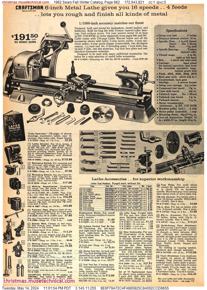 1962 Sears Fall Winter Catalog, Page 962