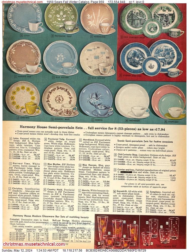 1959 Sears Fall Winter Catalog, Page 959
