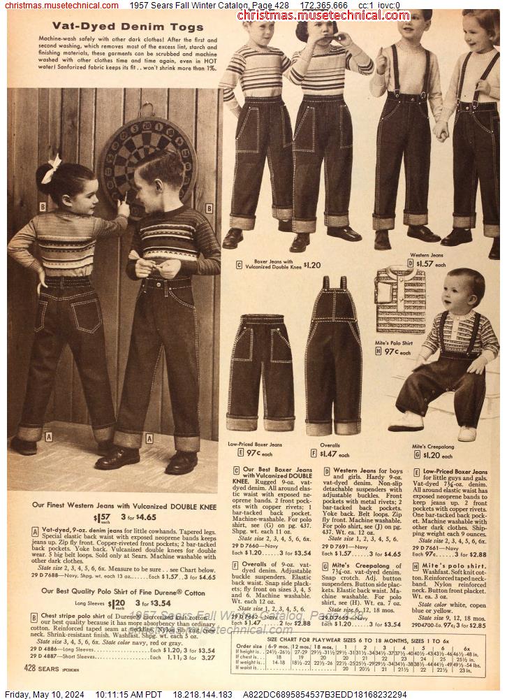 1957 Sears Fall Winter Catalog, Page 428