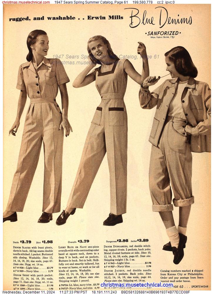 1947 Sears Spring Summer Catalog, Page 61