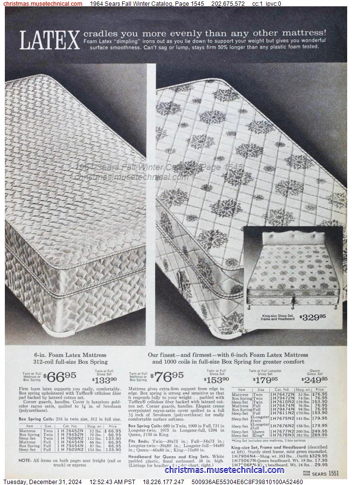 1964 Sears Fall Winter Catalog, Page 1545