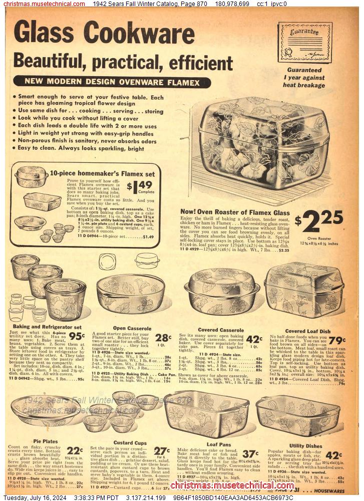 1942 Sears Fall Winter Catalog, Page 870
