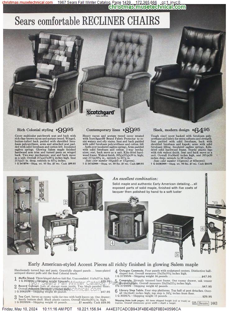 1967 Sears Fall Winter Catalog, Page 1439