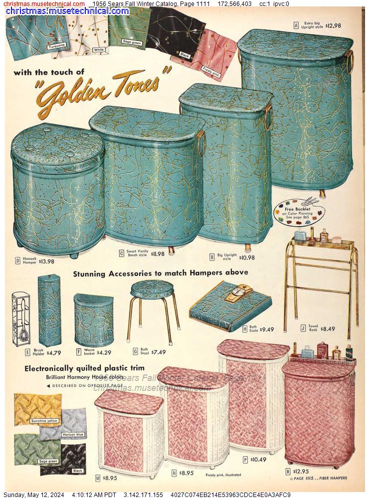 1956 Sears Fall Winter Catalog, Page 1111
