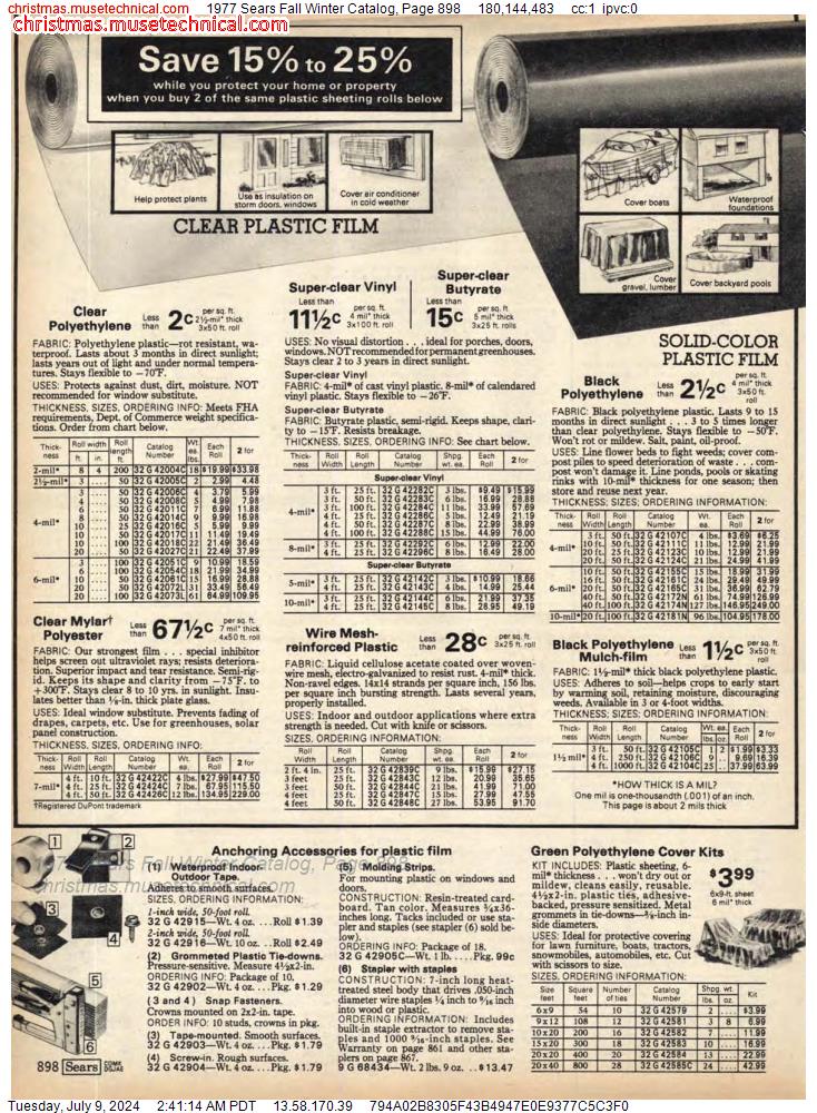 1977 Sears Fall Winter Catalog, Page 898