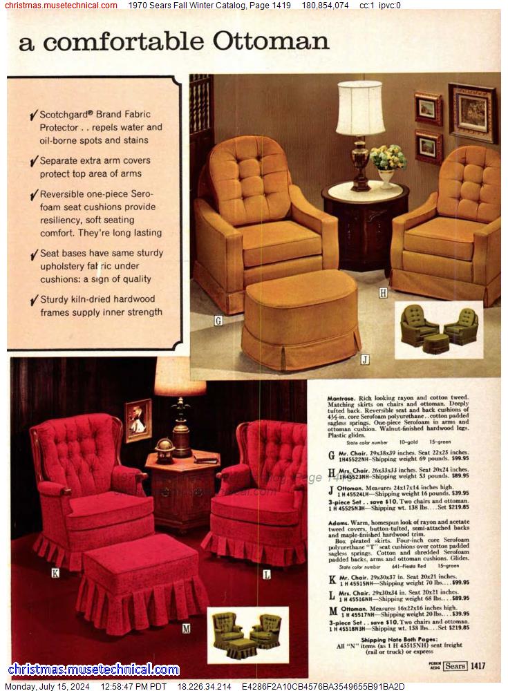 1970 Sears Fall Winter Catalog, Page 1419