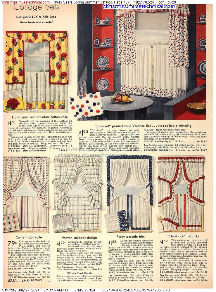 1943 Sears Spring Summer Catalog, Page 707
