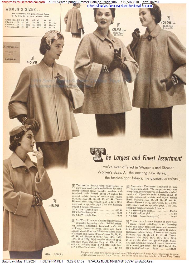 1955 Sears Spring Summer Catalog, Page 106