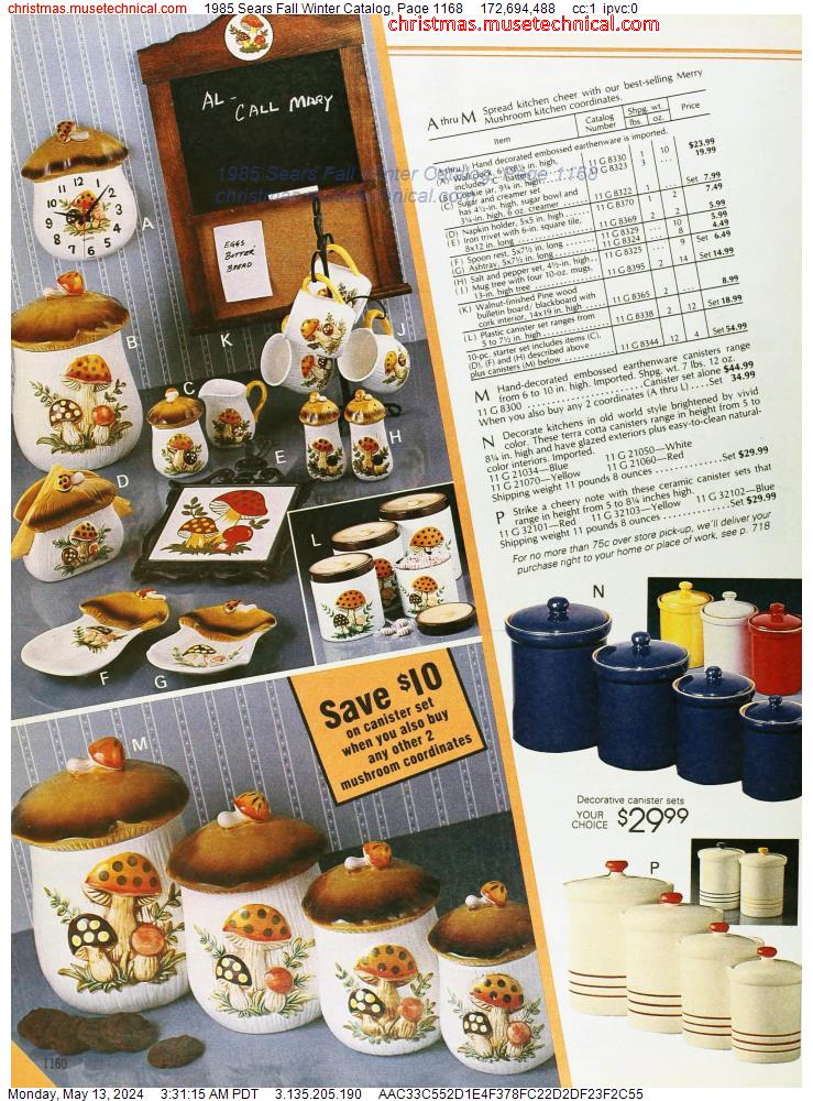 1985 Sears Fall Winter Catalog, Page 1168