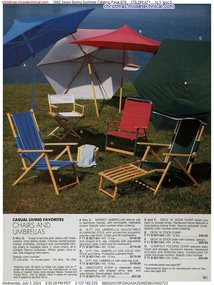 1992 Sears Spring Summer Catalog, Page 879