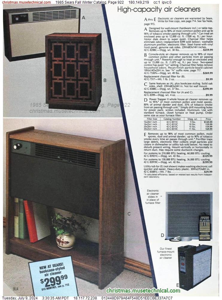 1985 Sears Fall Winter Catalog, Page 922