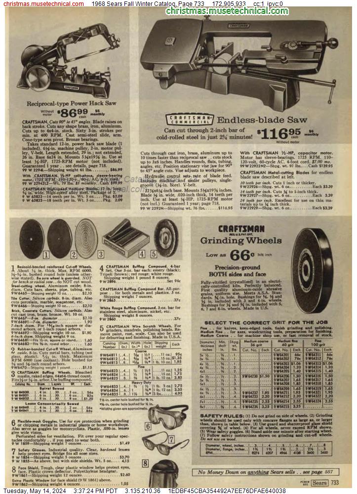 1968 Sears Fall Winter Catalog, Page 733
