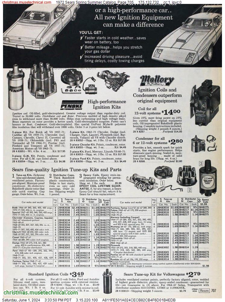 1972 Sears Spring Summer Catalog, Page 705