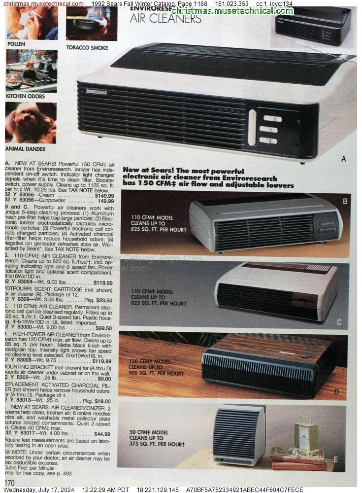 1992 Sears Fall Winter Catalog, Page 1168