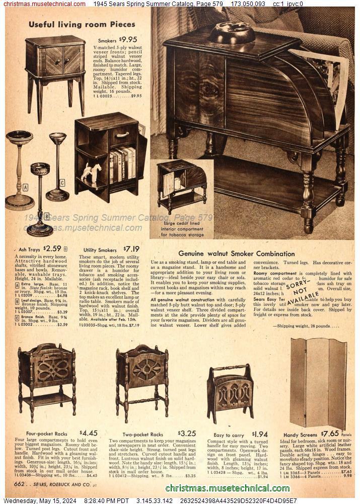 1945 Sears Spring Summer Catalog, Page 579