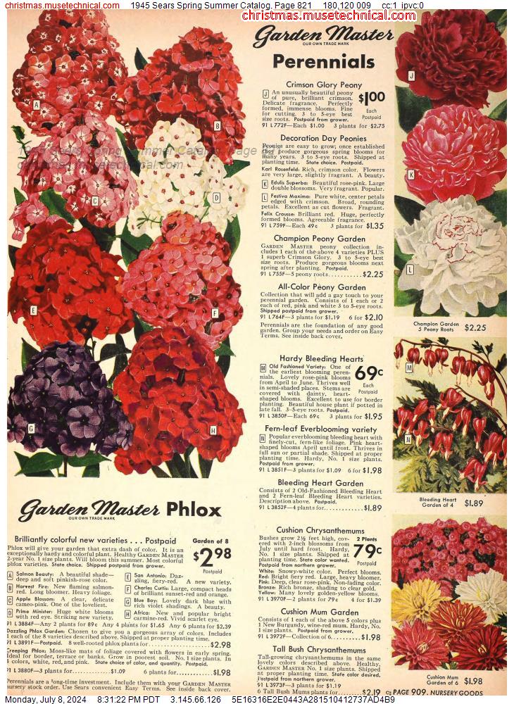 1945 Sears Spring Summer Catalog, Page 821