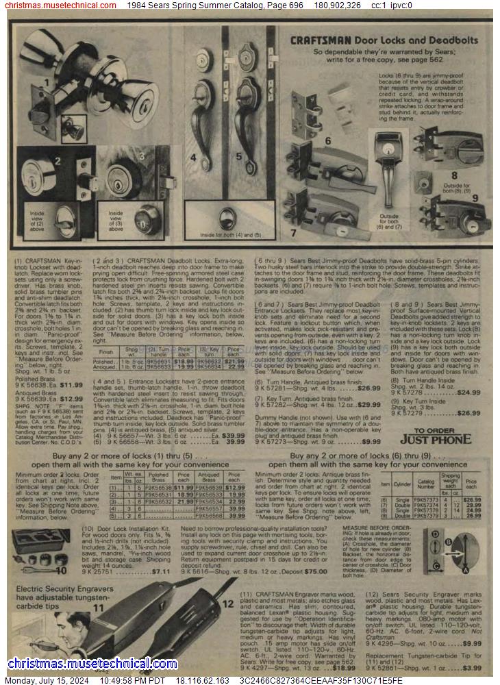1984 Sears Spring Summer Catalog, Page 696