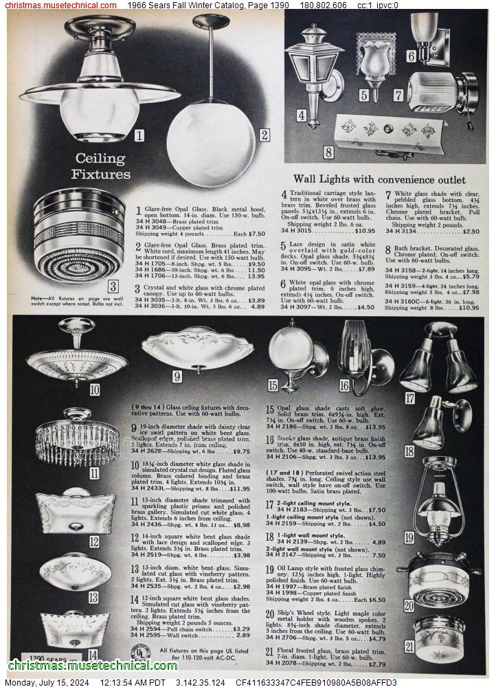 1966 Sears Fall Winter Catalog, Page 1390