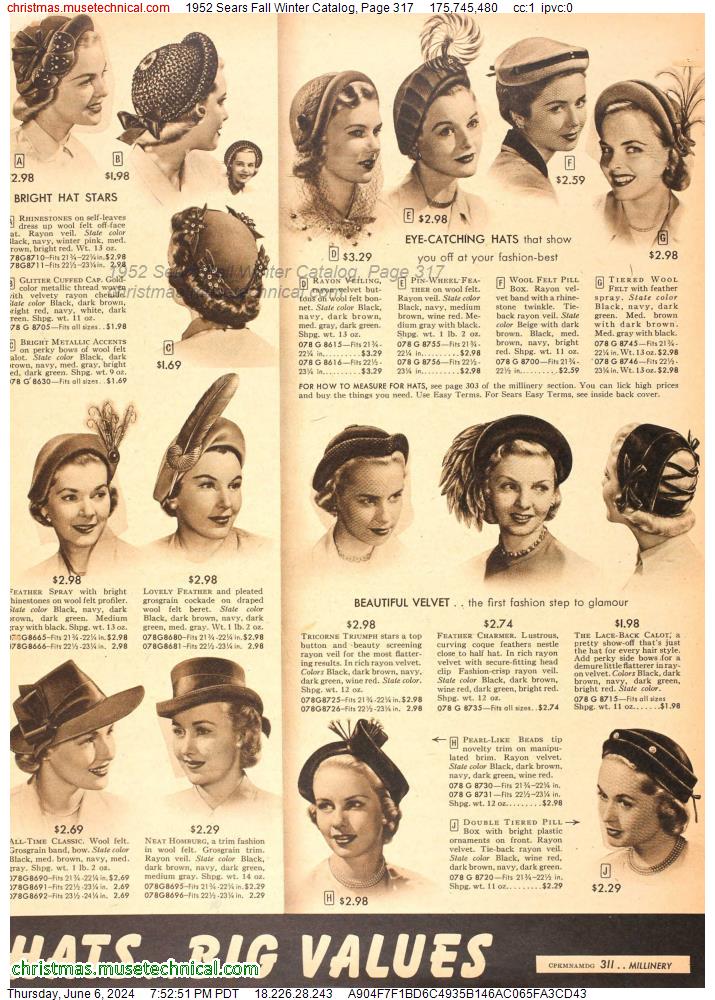1952 Sears Fall Winter Catalog, Page 317